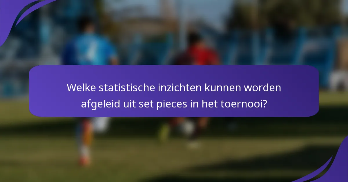 Welke statistische inzichten kunnen worden afgeleid uit set pieces in het toernooi?